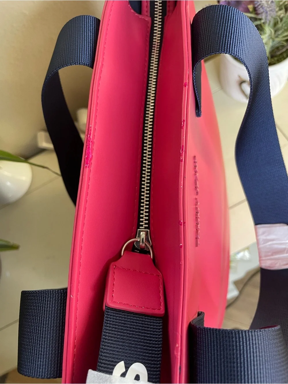 Tommy Jeans Bright Pink Tote with blue Handles